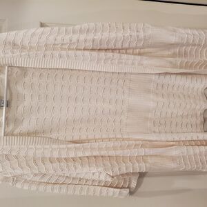 Kim Rogers Cream Open-Front Cardigan